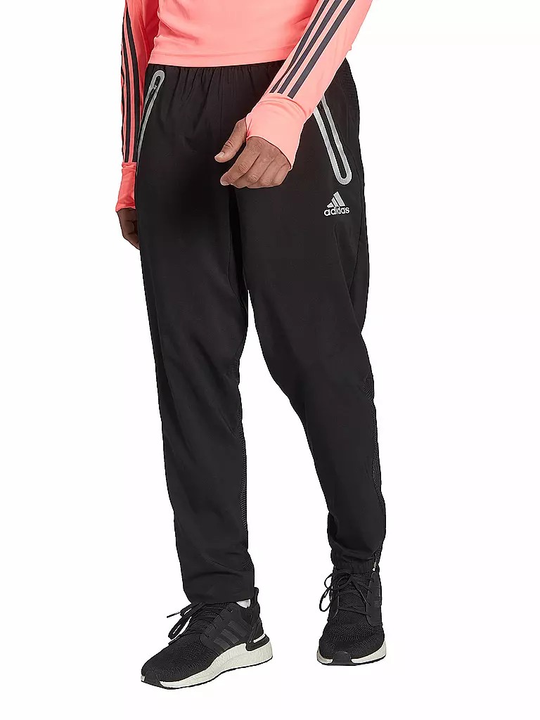 ADIDAS Herren Laufhose Fast Reflective schwarz